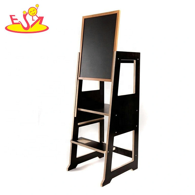 high quality safety white wooden 2 step ladder for kids W08G278B