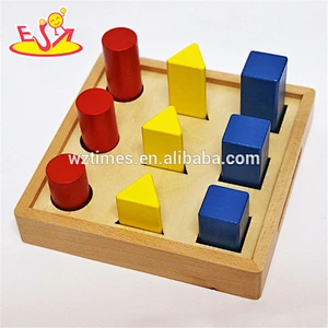 2018 New design toddlers geometry blocks wooden toddler montessori materials W12F011
