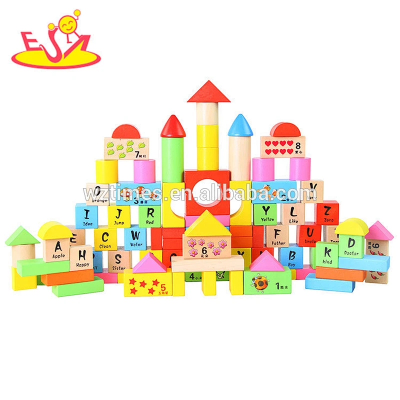 Wholesale teaching aid children wooden learning blocks funny kids wooden learning blocks toy W13B021