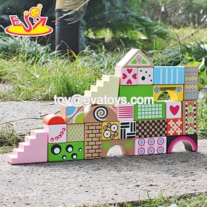 wholesale educational wooden buildings brick block toys as kids Imagination W13A120-Z