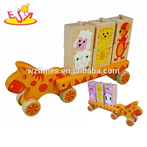 wholesale funny wooden garbage truck toy for kids W04A300