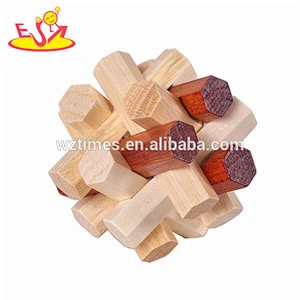 most popular educational wooden puzzle lock for children W11C031