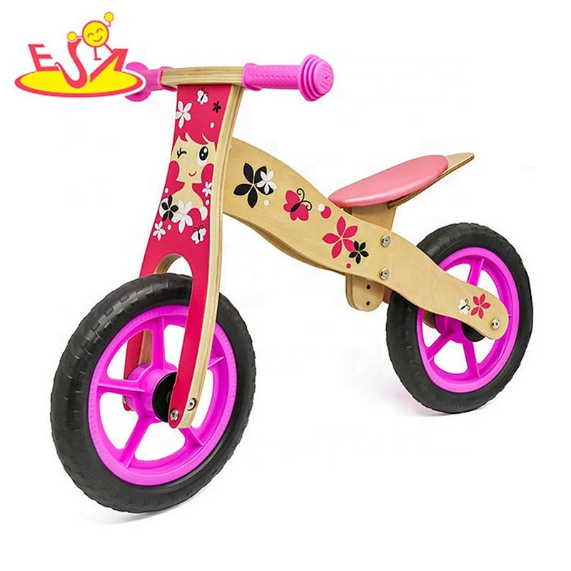 Wholesale most popular wooden pink balance bicycle for children W16C094