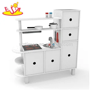 Juego de cocina grande de madera para niños con accesorios W10C357