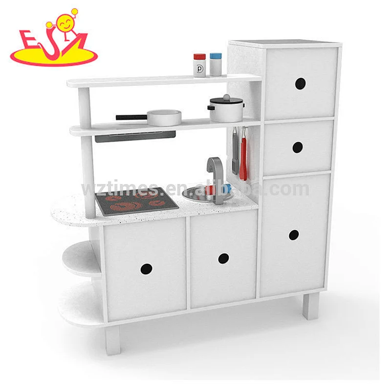 Juego de cocina grande de madera para niños con accesorios W10C357