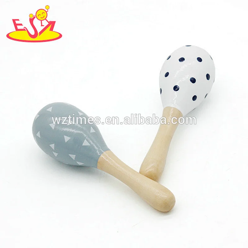 2018 Wholesale traditional music instrument wooden cheap maracas for baby W07I133