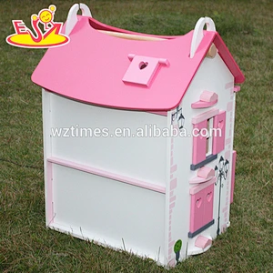Wholesale beautiful pink wooden baby dollhouse toy fashion wooden baby dollhouse toy hot wooden baby dollhouse toy W06A051