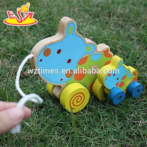 Wholesale educational wooden pull car toy new product baby wooden pull car toy W05B054