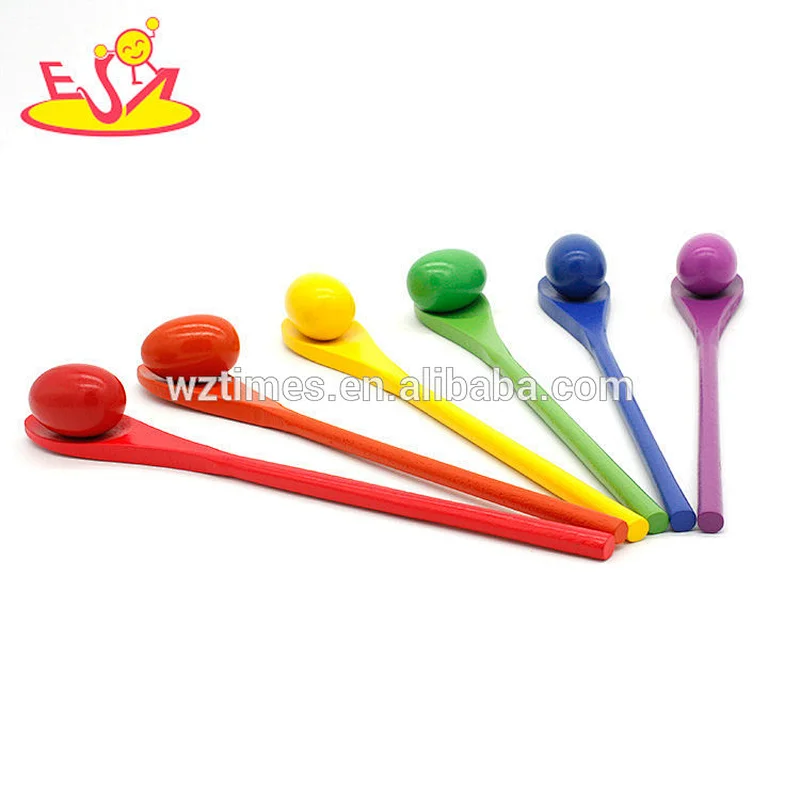 2018 Hottest egg and spoon race activity toys wooden baby learning games for sale W01B031