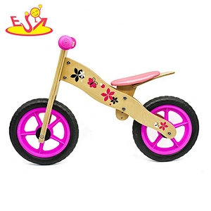 Wholesale most popular wooden pink balance bicycle for children W16C094