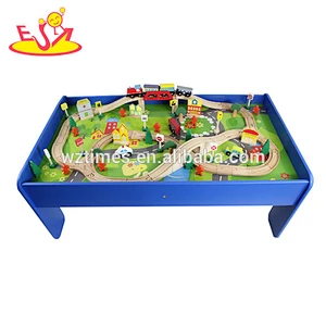 wholesale most popular 90 pieces educational toy wooden model train W04C040
