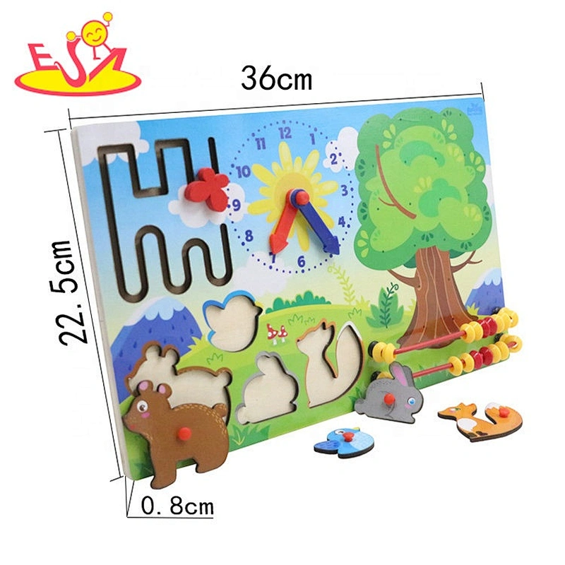 2019 New fashion multi function wooden kids activity board for sale W11H069
