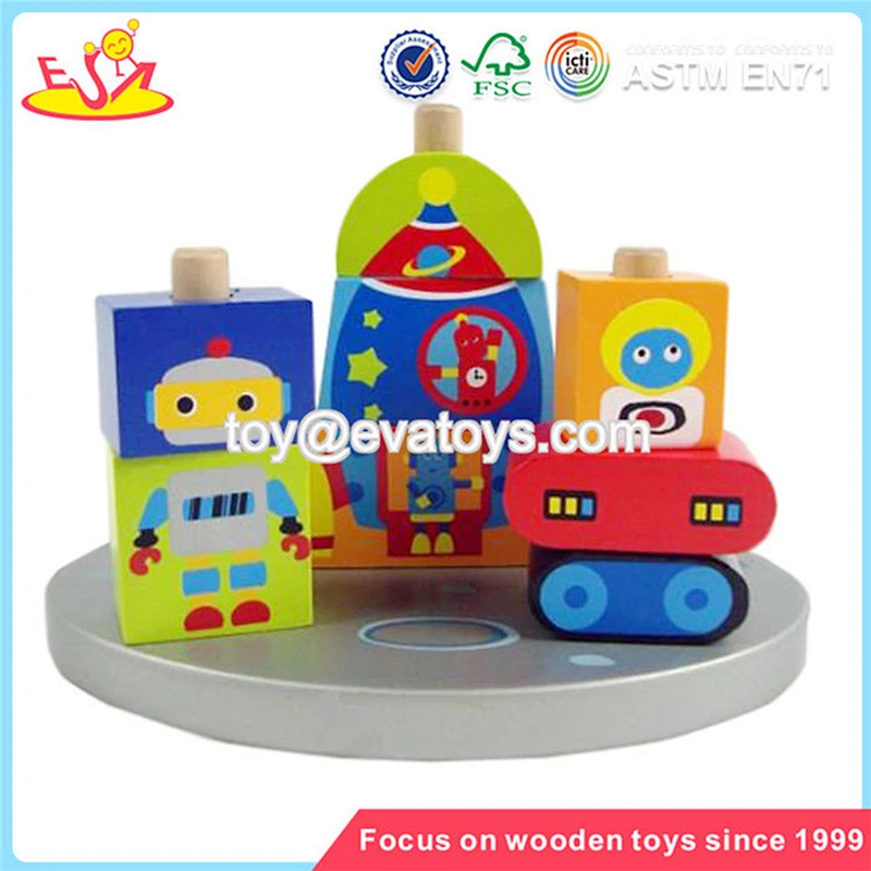 Wholesale most popular wooden baby building blocks game colorful wooden building blocks game W13D048