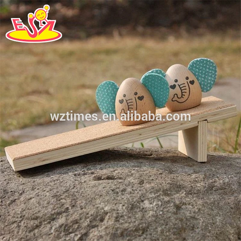 wholesale cartoon elephant shape wooden toys for kids new design animals wooden toys for kids W01B038