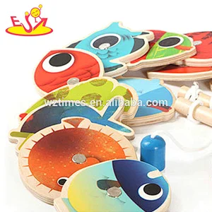 Top quality educational wooden fishing toys for kids W01B092
