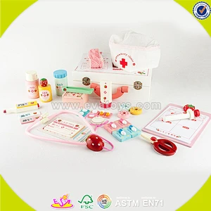 wholesale baby wooden medical care toy, hot sale kids role play wooden medical care toy, popular wooden medical toy W10D011