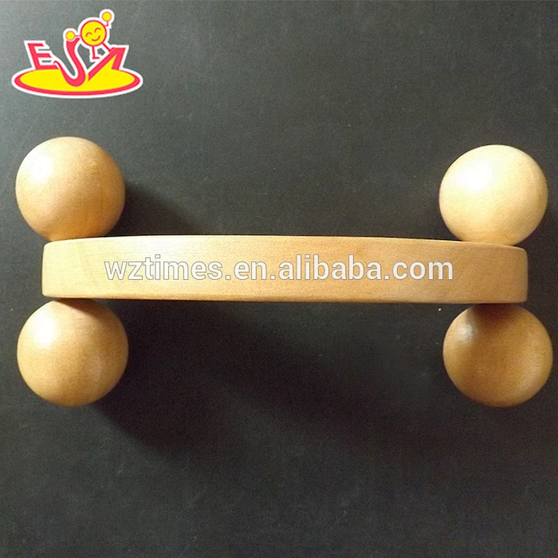 Wholesale cheap product wooden hand held roller massager for adult W02A118