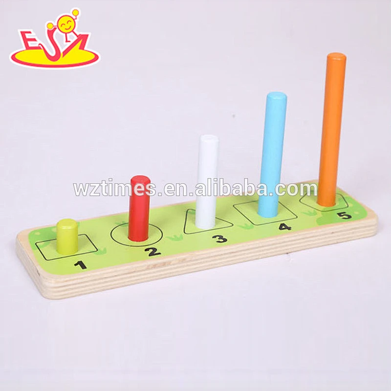 2018 New design wooden baby stacking toys funny wooden stacking rings toys educational wooden stacking toys for toddlers W13D113