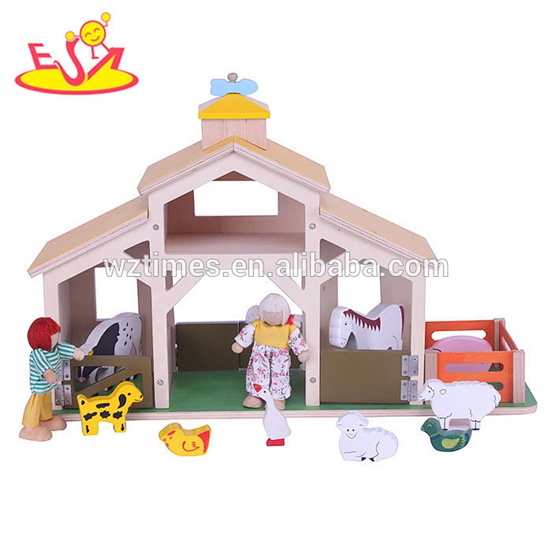 new fashion children wooden toy farm house for pretend play W06A126