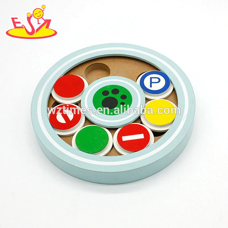 wholesale best fun IQ game feeder hide and seek toys wooden puzzles for cat W06F040