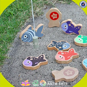 wholesale DIY kids educational wooden fishing game toy for children W01A086