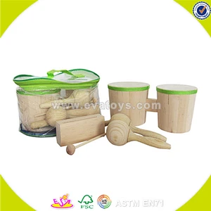 wholesale delicate wooden Tambourine toy multiple colour wooden Tambourine toy and hot selling kids wooden Tambourine W07F002