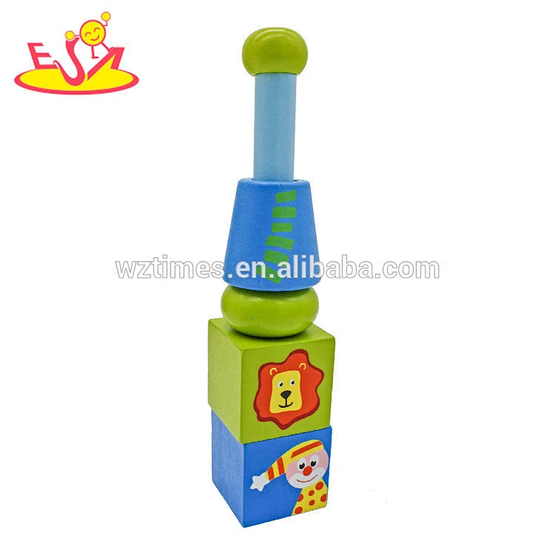 Educational creative city buildings wooden toys building blocks for kids W13A139