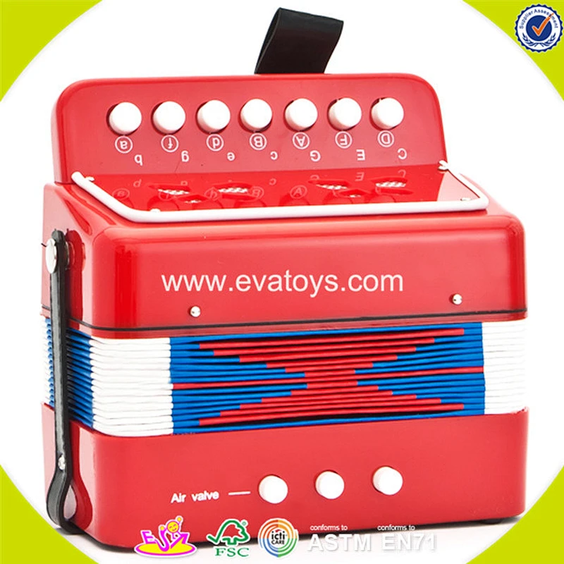 Wholesale top quality toddlers wooden toy accordion professional children wooden piano accordion W07K006A
