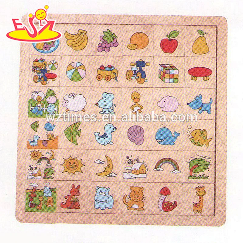 wholesale baby wooden cartoon puzzle educational kids wooden cartoon puzzle children wooden cartoon puzzle W14C221