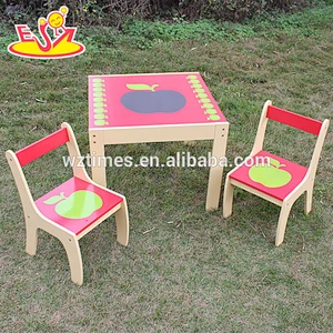wholesale cheap kids wooden table and chair newly fashion children wooden table and chair W08G091