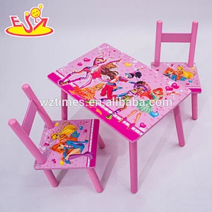 2018 Wholesale new wooden kids table and chairs cartoon wooden kids table and chairs cheap wooden kids table and chairs W08G197