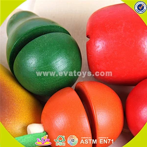 wholesale top quality wooden fruit cutting toy, DIY kids wooden vegetables cutting toy, role play wooden cutting toy W10B099