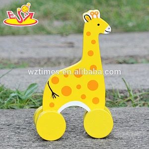 2018 New design baby wheels wooden giraffe toy most popular kids wooden giraffe toy cheap children wooden giraffe toy W04A319