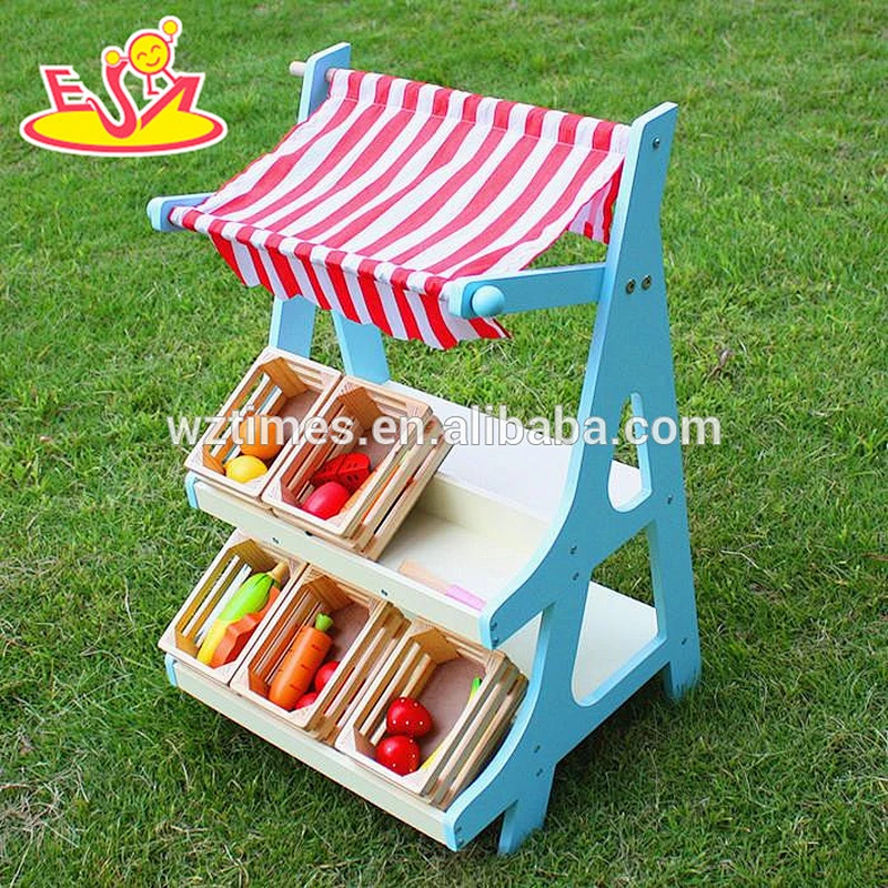 Hölzerner Gemüsestandplatz des Spielwarengeschäfts Spiel hölzernes Gemüsestandplatz des Spielzeugs des lustigen Babys W10A053