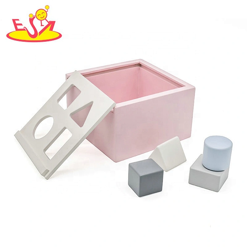 New hottest educational pink wooden shape sorting game for kids W12D167