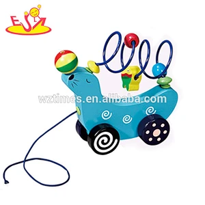 Wholesale fashion wooden children pull zebra car toy best design wooden pull zebra car toy W05B039