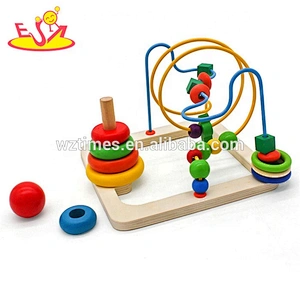 New hottest first wooden toy bead maze for baby education W11B194