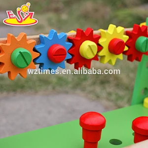 Wholesale early learning customize wooden tools bench toy for children W03D055