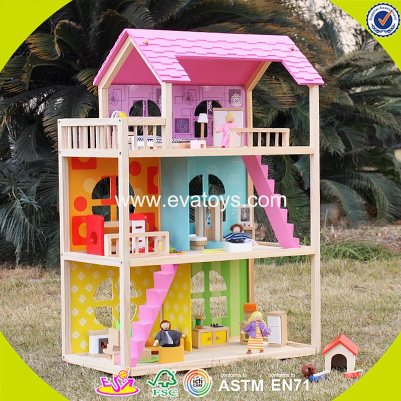 2018 New design wooden newly doll house children wooden newly doll house baby wooden newly doll house W06A170