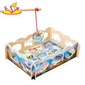 2018 New products baby wooden magnetic fishing set funny kids wooden magnetic fishing set best magnetic fishing set W01A191