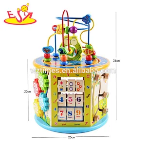 Six Sides Educational Cube Box Game Kindergarten Activity Play Wooden Baby Cube Toy W11B153