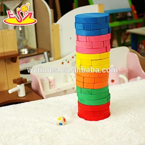 wholesale colorful baby stacking blocks wooden promotional bricks toy top fashion wooden baby stacking blocks toy W13D119