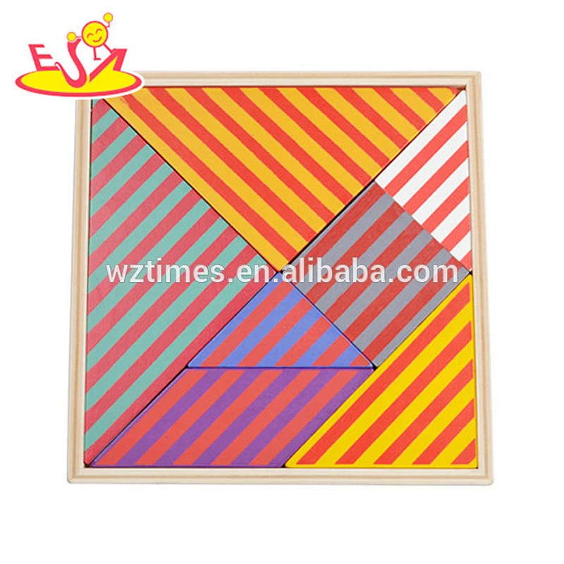 2017 Wholesale best educational toys design kids wooden tangram puzzle W11D004
