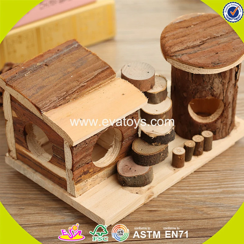 2018 New design wooden mini animal house lovely wooden mini animal house small wooden mini animal house W06F021