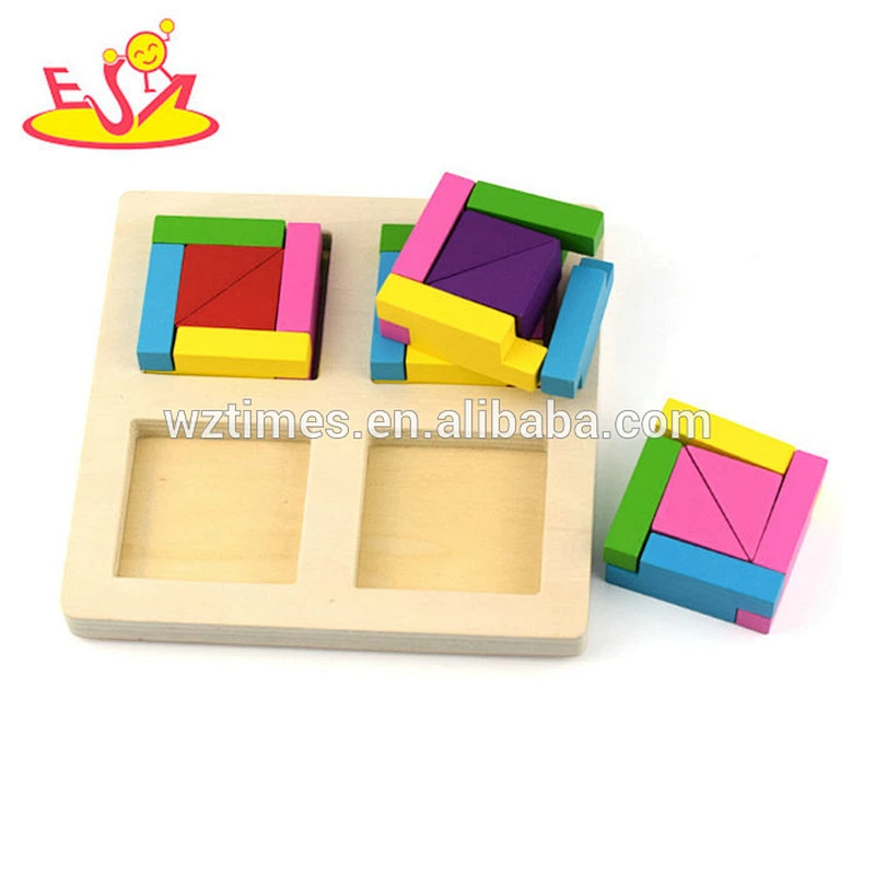 Dauerhaftes hölzernes buntes Formpuzzlespielspielzeug profitiert IQ W14A187 des Babys