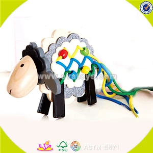 wholesale fashion kids wooden threading beads popular children wooden threading beads W11E046