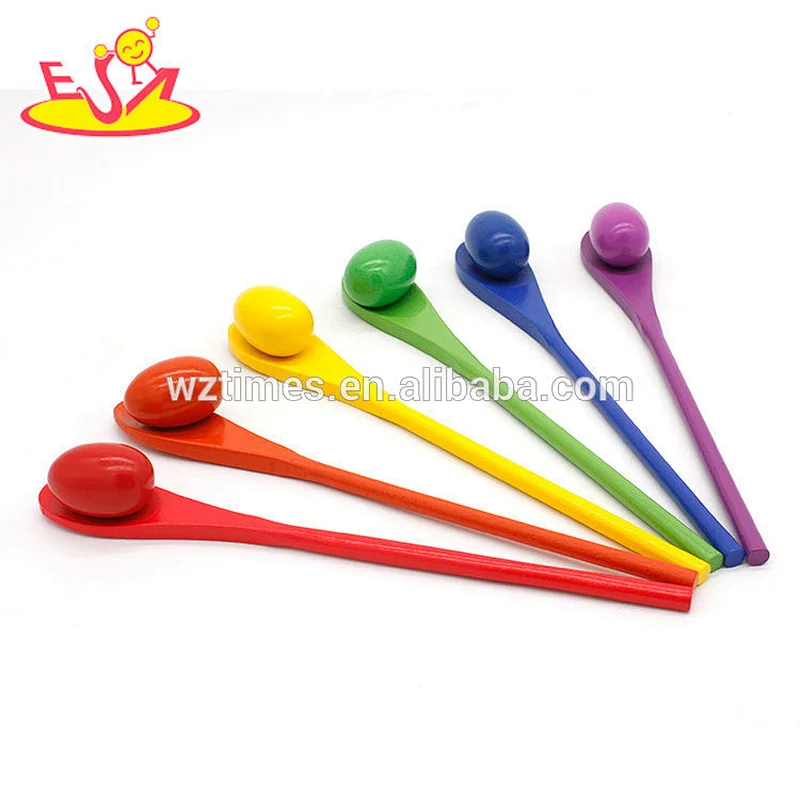 2018 Hottest egg and spoon race activity toys wooden baby learning games for sale W01B031