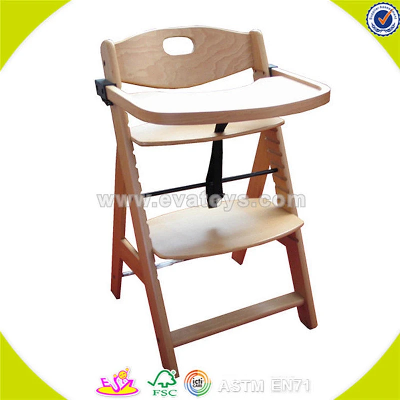 high quality baby wooden high chair antique kids wooden high chair W08F015