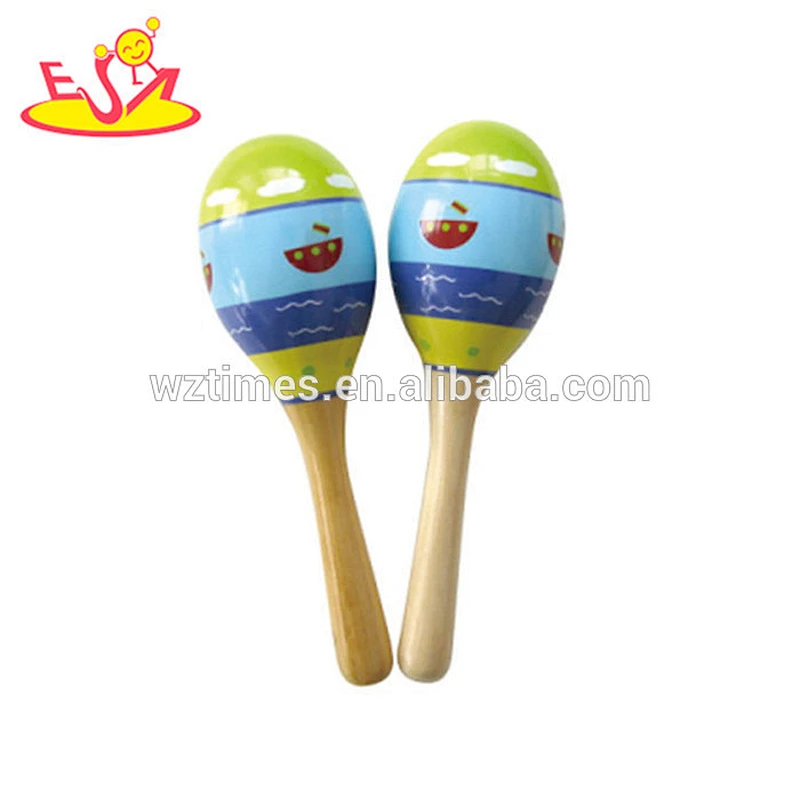 Wholesale cheap toddlers mini wooden shaker instrument high quality kids percussion set for sale W07I060