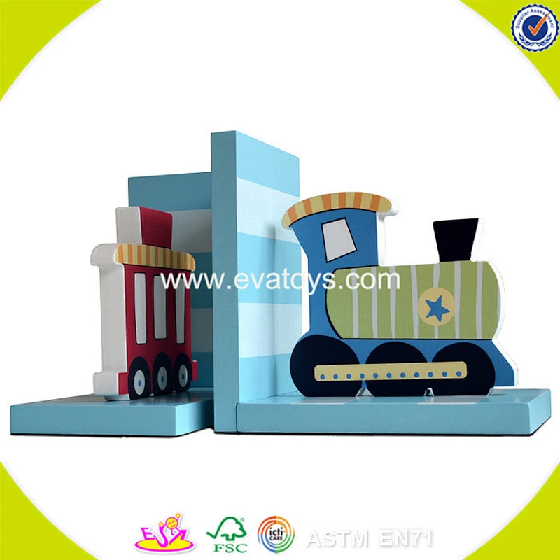 wholesale fashion train children wooden letter bookends W08D047